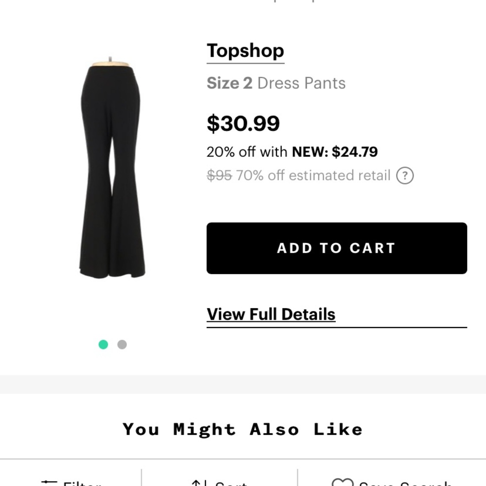 TOPSHOP BLACK DISCO FLARED DISCO PANTS